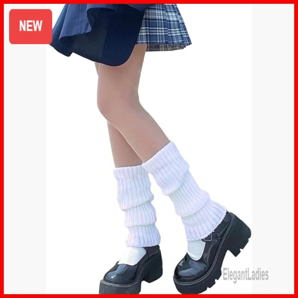 Ribbed Knitted Leg Warmers Stretchy Yoga Dance Party Winter Accessories